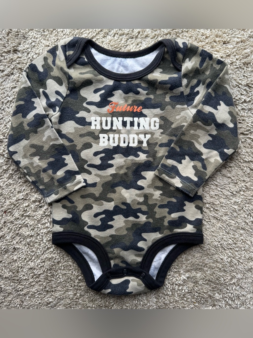 Lullaby Lane Future Hunting Buddy Camo Long Sleeve Bodysuit 18M